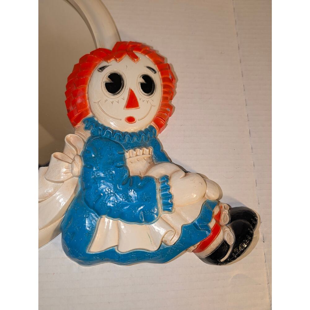 Vintage 1977 Raggedy Ann & Andy Mirror Wall Plaque Sysco Inc - Picture 2 of 7
